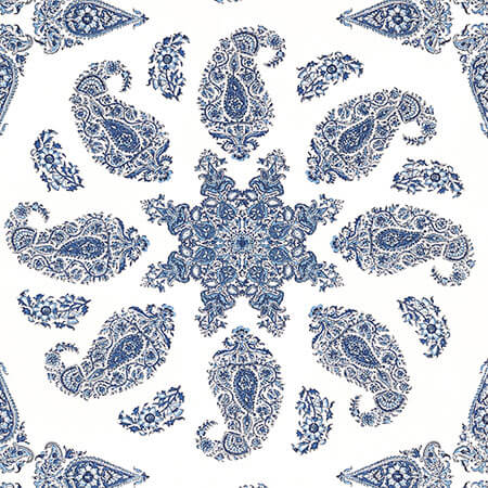 T36429 EAST INDIA Blue And White Thibaut Wallpaper