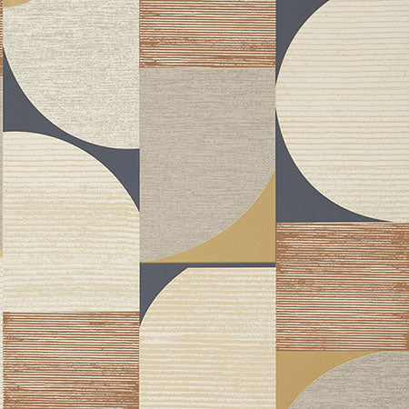 T41027 SATURN Metallic Copper And Black Thibaut Wallpaper