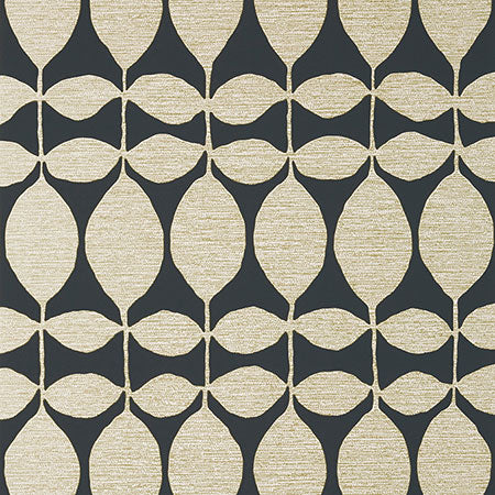 T41047 LOLA Metallic Gold On Black Thibaut Wallpaper