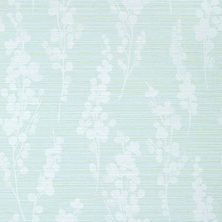 T41051 SPRING BLOOMS Soft Green And Blue Thibaut Wallpaper