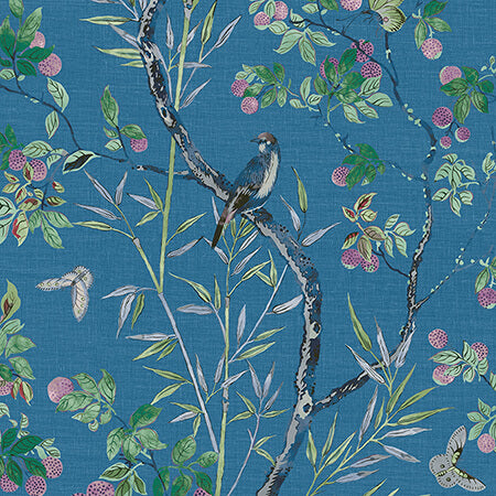 T42008 CLAIRE Navy Thibaut Wallpaper