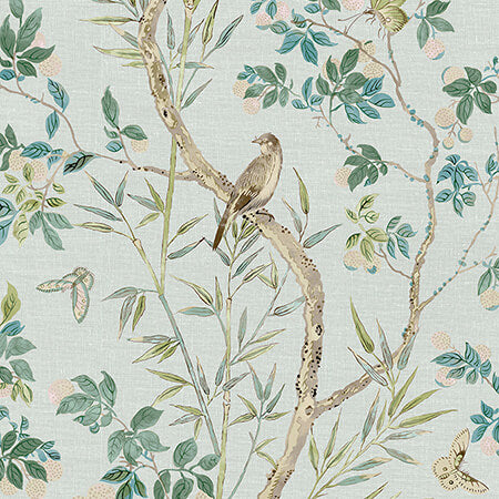 T42010 CLAIRE Spa Blue Thibaut Wallpaper