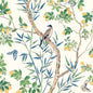 T42013 CLAIRE Yellow And Navy Thibaut Wallpaper