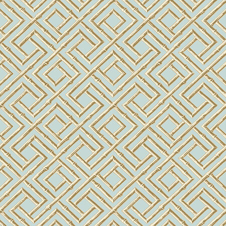 T42046 FRENCH LATTICE Blue And Beige
 Thibaut Wallpaper