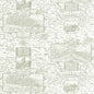 T6008 LONDON MAP Green On Cream Thibaut Wallpaper