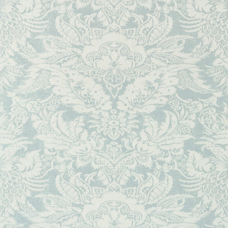 T72585 CHARDONNET DAMASK Aqua Thibaut Wallpaper