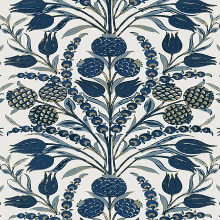 T72603 CORNEILA Navy Thibaut Wallpaper