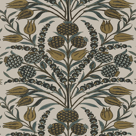 T72604 CORNEILA Grey And Gold Thibaut Wallpaper