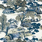 T75461 ASIAN SCENIC Blue And Beige Thibaut Wallpaper