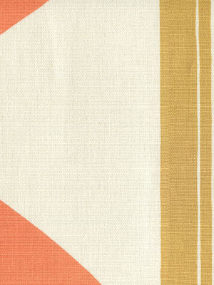 7830V-04 TETE A TETE VERTICAL Camel Peach Lime Quadrille Fabric