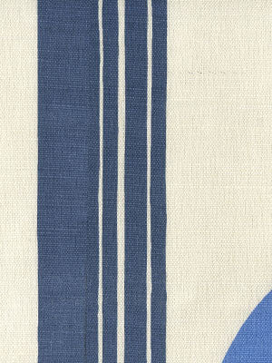7830V-06 TETE A TETE VERTICAL Navy Red French Blue Quadrille Fabric