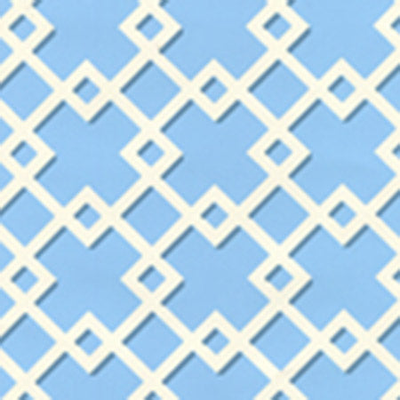 302794WW TODD Blue On White Quadrille Wallpaper