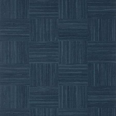 TWW14592 BAYSHORE BASKET WIDE WIDTH Navy Thibaut Wallpaper