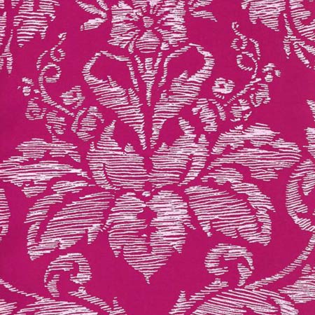 302310V-05VV Victoria On Venetian Velvet White on Hot Pink Quadrille Fabric