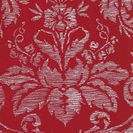 302310V-04VV Victoria On Venetian Velvet White on Orange Quadrille Fabric