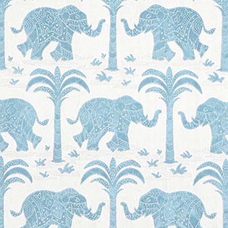 W716204 ELEPHANT VELVET French Blue Thibaut Fabric