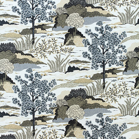 W785000 DAINTREE EMBROIDERY Bluemoon Thibaut Fabric