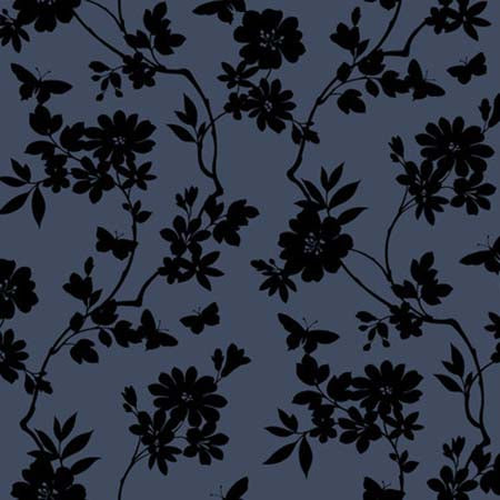 DT5021 FLUTTER VINE Blue Black York Wallpaper