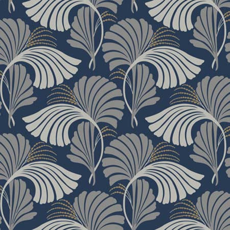 DT5133 DANCING LEAVES Navy York Wallpaper