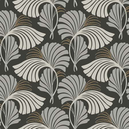 DT5134 DANCING LEAVES Black York Wallpaper