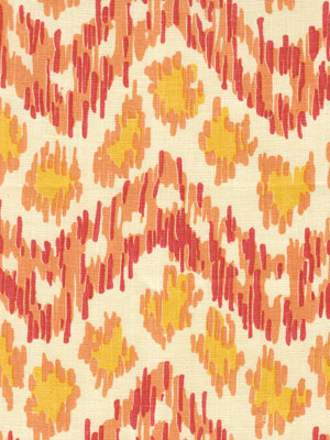 7320H-06T ZIZI HORIZONTAL Terracotta Orange Yellow Quadrille Fabric
