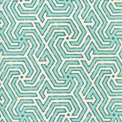 2520-01OWP MAZE REVERSE TWO COLORS Turquoise Dark Turquoise Quadrille Wallpaper