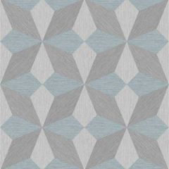 2896-25304 Valiant Faux Grasscloth Mosaic Light Blue Brewster Wallpaper