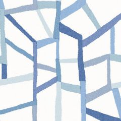 2903-25849 Tate Blue Geometric Linen Brewster Wallpaper