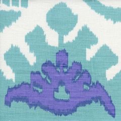 302830C-08W KAZAK Aqua Lilac on White Quadrille Fabric