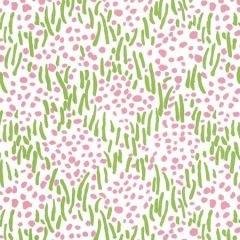 3030-11WP TRILBY Jungle Green Pink On White Quadrille Wallpaper