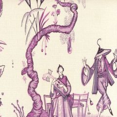 306151F DANSE CHINOIS Purple Lilac Lavender Quadrille Fabric