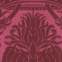 306165F CORINTHE DAMASK Burgundy on Red Quadrille Fabric