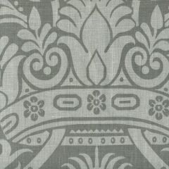 306171F CORINTHE DAMASK REVERSE Light Grey on Dark Grey Quadrille Fabric