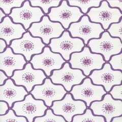 306320C-05CTT LONGFELLOW Purple Lilac on White Cotton Quadrille Fabric