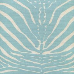 306370F-03 ZEBRE New Blue on Tinted Quadrille Fabric