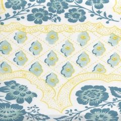 306430C-03CTN LEOPARDO II Turquoise Teal yellow on Cotton Sateen Quadrille Fabric
