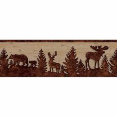 3118-35711B Silhouettes Forest Border Brown Brewster Wallpaper
