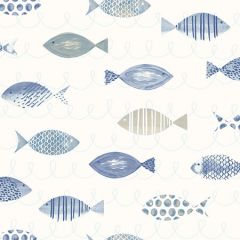 3120-12043 Key West Sea Fish Blue Brewster Wallpaper
