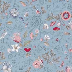 375005 Espen Floral Sky Blue Brewster Wallpaper