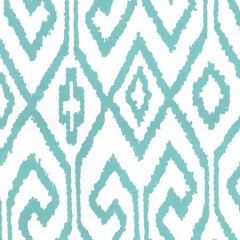 7240-04WP AQUA IV Turquoise On White Quadrille Wallpaper
