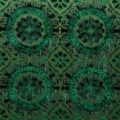 77641 SUZANI STRIE VELVET Emerald Schumacher Fabric