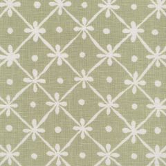 9955W-21 GATE HOUSE REVERSE ONE COLOR Sage Green On White Oyster Quadrille Fabric