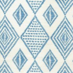AC850-05 SAFARI EMBROIDERY French Blue on Tint Quadrille Fabric