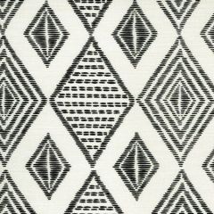 AC850-11 SAFARI EMBROIDERY Black on Tint Quadrille Fabric