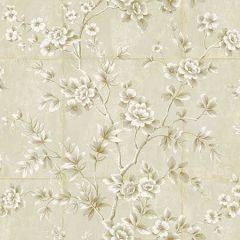 AI41903 Great Wall Floral Metallic Gold and Greige Seabrook Wallpaper