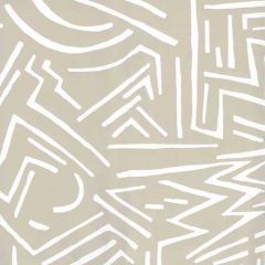 AP204-0 LASCAUX White On Oatmeal Quadrille Wallpaper
