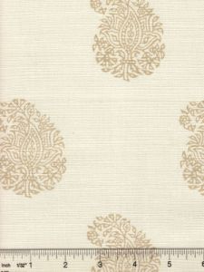 6040-06 BANGALORE PAISLEY Taupe on Tint Quadrille Fabric