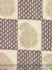 5090-01 BANGALORE Taupe Brown on Tint Quadrille Fabric