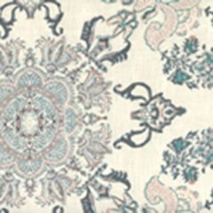 HC1980W-04AWP ISFAHAN Multi Blues Pink Gold On Almost White Quadrille Wallpaper