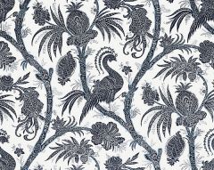 16575-005 BALINESE PEACOCK Indigo Scalamandre Fabric